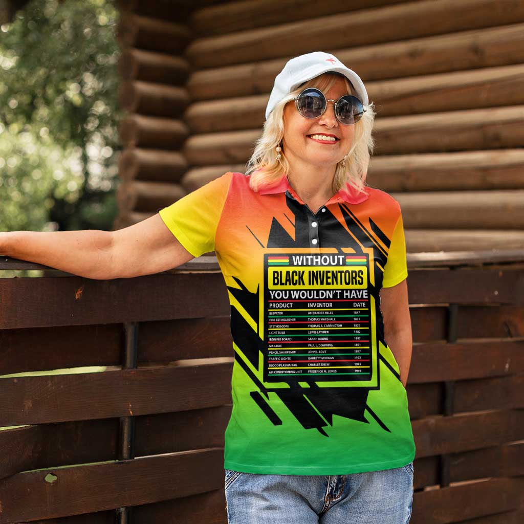Without Black Inventors Educational List Women Polo Shirt Black History Month African