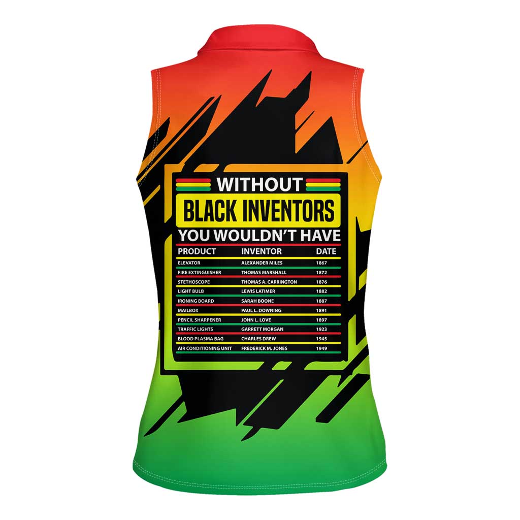 Without Black Inventors Educational List Women Sleeveless Polo Shirt Black History Month African
