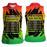 Without Black Inventors Educational List Women Sleeveless Polo Shirt Black History Month African