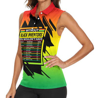 Without Black Inventors Educational List Women Sleeveless Polo Shirt Black History Month African