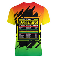Without Black Inventors Educational List Women V-Neck T-Shirt Black History Month African