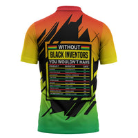 Without Black Inventors Educational List Zipper Polo Shirt Black History Month African