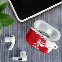 I Stand With Greenland Polar Bear AirPods Case with Splattered Flag Pattern