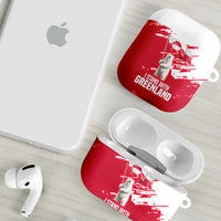 I Stand With Greenland Polar Bear AirPods Case with Splattered Flag Pattern