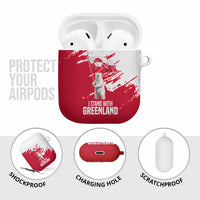 I Stand With Greenland Polar Bear AirPods Case with Splattered Flag Pattern
