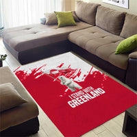 I Stand With Greenland Polar Bear Area Rug with Splattered Flag Pattern