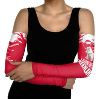 I Stand With Greenland Polar Bear Arm Sleeves with Splattered Flag Pattern