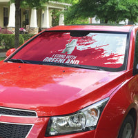I Stand With Greenland Polar Bear Auto Sun Shade with Splattered Flag Pattern