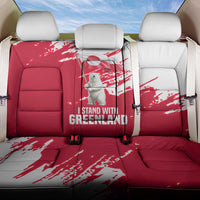 I Stand With Greenland Polar Bear Back Car Seat Cover with Splattered Flag Pattern