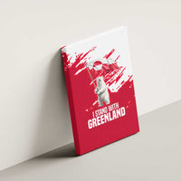 I Stand With Greenland Polar Bear Canvas Wall Art with Splattered Flag Pattern