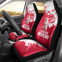 I Stand With Greenland Polar Bear Car Seat Cover with Splattered Flag Pattern