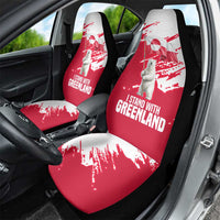 I Stand With Greenland Polar Bear Car Seat Cover with Splattered Flag Pattern