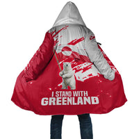 I Stand With Greenland Polar Bear Cloak with Splattered Flag Pattern