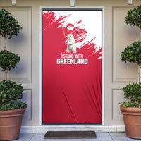 I Stand With Greenland Polar Bear Door Cover with Splattered Flag Pattern