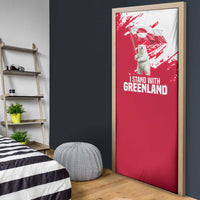 I Stand With Greenland Polar Bear Door Cover with Splattered Flag Pattern