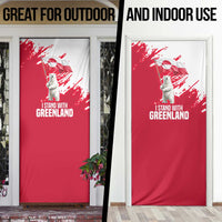 I Stand With Greenland Polar Bear Door Cover with Splattered Flag Pattern