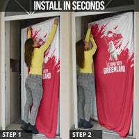 I Stand With Greenland Polar Bear Door Cover with Splattered Flag Pattern