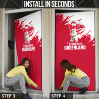 I Stand With Greenland Polar Bear Door Cover with Splattered Flag Pattern