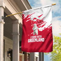 I Stand With Greenland Polar Bear Garden Flag with Splattered Flag Pattern
