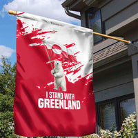 I Stand With Greenland Polar Bear Garden Flag with Splattered Flag Pattern