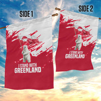 I Stand With Greenland Polar Bear Garden Flag with Splattered Flag Pattern