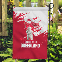 I Stand With Greenland Polar Bear Garden Flag with Splattered Flag Pattern