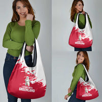 I Stand With Greenland Polar Bear Grocery Bag with Splattered Flag Pattern