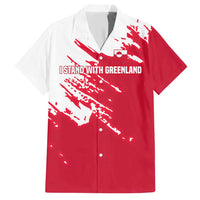 I Stand With Greenland Polar Bear Hawaiian Shirt with Splattered Flag Pattern