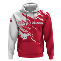 I Stand With Greenland Polar Bear Hoodie with Splattered Flag Pattern