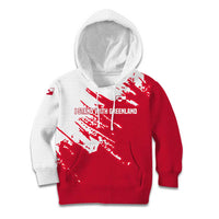 I Stand With Greenland Polar Bear Kid Hoodie with Splattered Flag Pattern