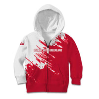 I Stand With Greenland Polar Bear Kid Hoodie with Splattered Flag Pattern
