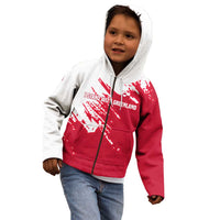 I Stand With Greenland Polar Bear Kid Hoodie with Splattered Flag Pattern