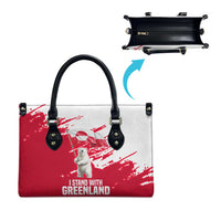 I Stand With Greenland Polar Bear Leather Bag with Splattered Flag Pattern