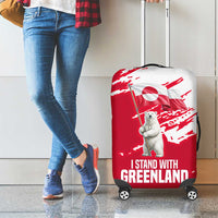 I Stand With Greenland Polar Bear Luggage Cover with Splattered Flag Pattern