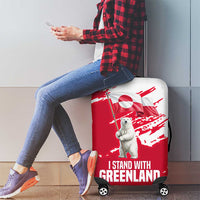 I Stand With Greenland Polar Bear Luggage Cover with Splattered Flag Pattern
