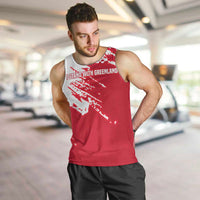 I Stand With Greenland Polar Bear Men Tank Top with Splattered Flag Pattern