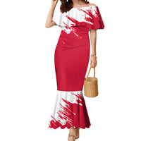 I Stand With Greenland Polar Bear Mermaid Dress with Splattered Flag Pattern