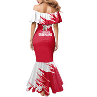 I Stand With Greenland Polar Bear Mermaid Dress with Splattered Flag Pattern