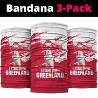 I Stand With Greenland Polar Bear Neck Gaiter with Splattered Flag Pattern