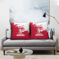 I Stand With Greenland Polar Bear Pillow Cover with Splattered Flag Pattern