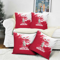 I Stand With Greenland Polar Bear Pillow Cover with Splattered Flag Pattern