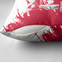 I Stand With Greenland Polar Bear Pillow Cover with Splattered Flag Pattern