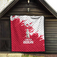 I Stand With Greenland Polar Bear Quilt with Splattered Flag Pattern