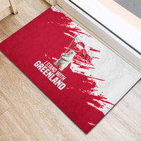 I Stand With Greenland Polar Bear Rubber Doormat with Splattered Flag Pattern