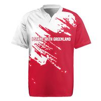 I Stand With Greenland Polar Bear Rugby Jersey with Splattered Flag Pattern