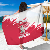 I Stand With Greenland Polar Bear Sarong with Splattered Flag Pattern