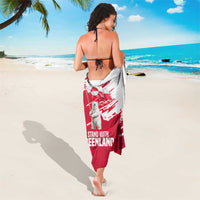 I Stand With Greenland Polar Bear Sarong with Splattered Flag Pattern