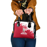 I Stand With Greenland Polar Bear Shoulder Handbag with Splattered Flag Pattern