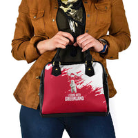 I Stand With Greenland Polar Bear Shoulder Handbag with Splattered Flag Pattern