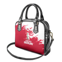 I Stand With Greenland Polar Bear Shoulder Handbag with Splattered Flag Pattern